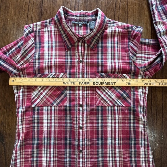 Lady Dutch NWT snap closure plaid fitted shirt with pocket embellishments sz XL - Picture 14 of 16